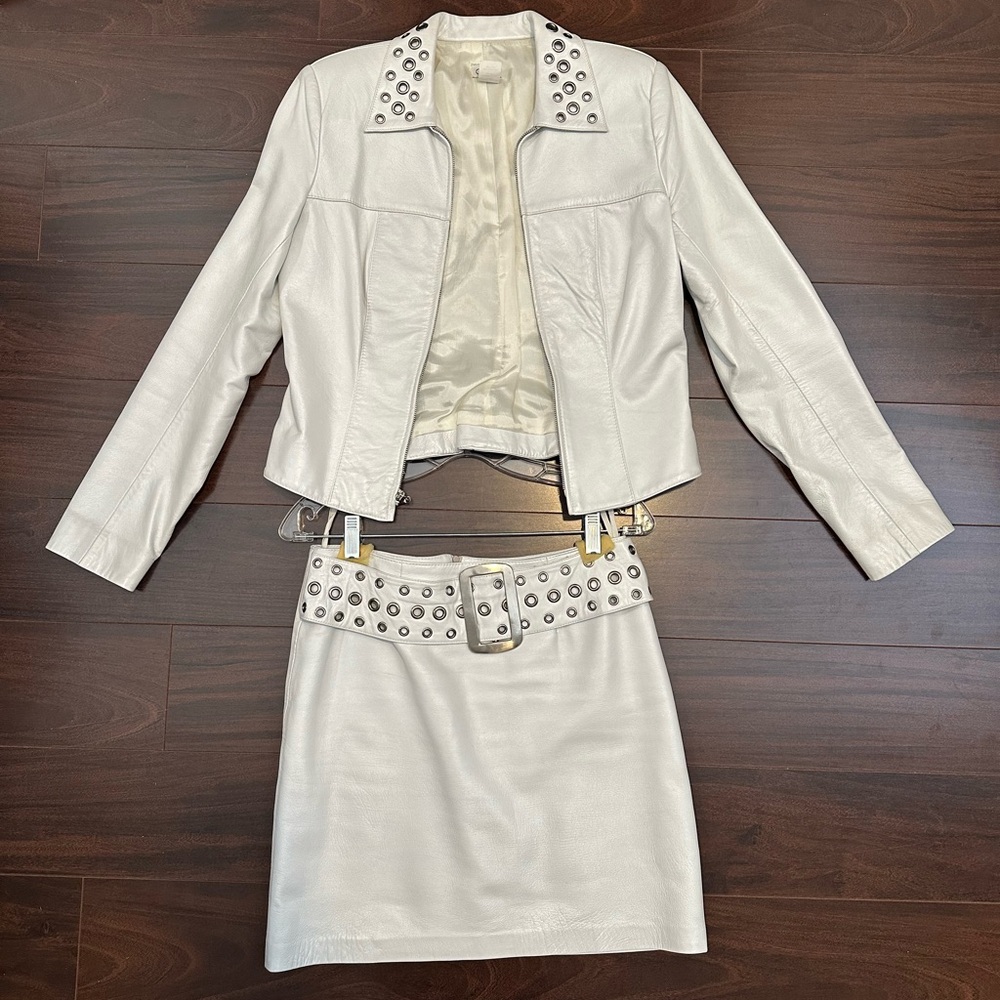 Vintage CACHÉ Pearl Leather Set